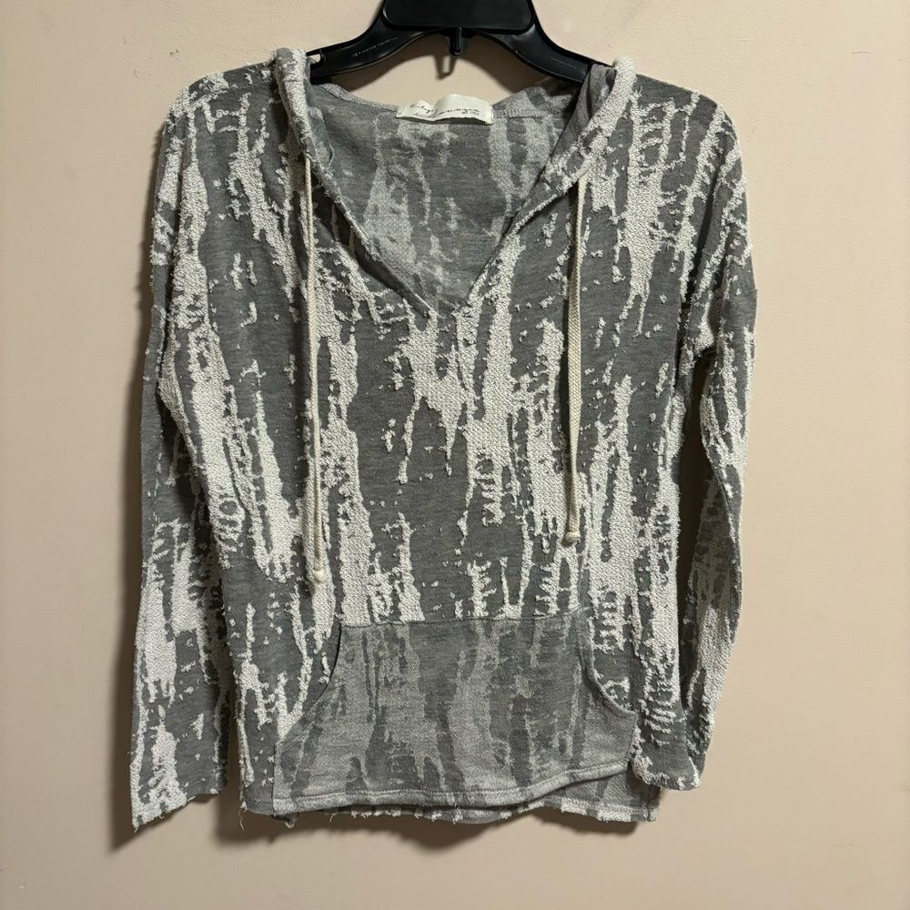 Vintage Havana Tie Dye Acid Wash Pullover Hooded Lightweight Sweater- Size Small